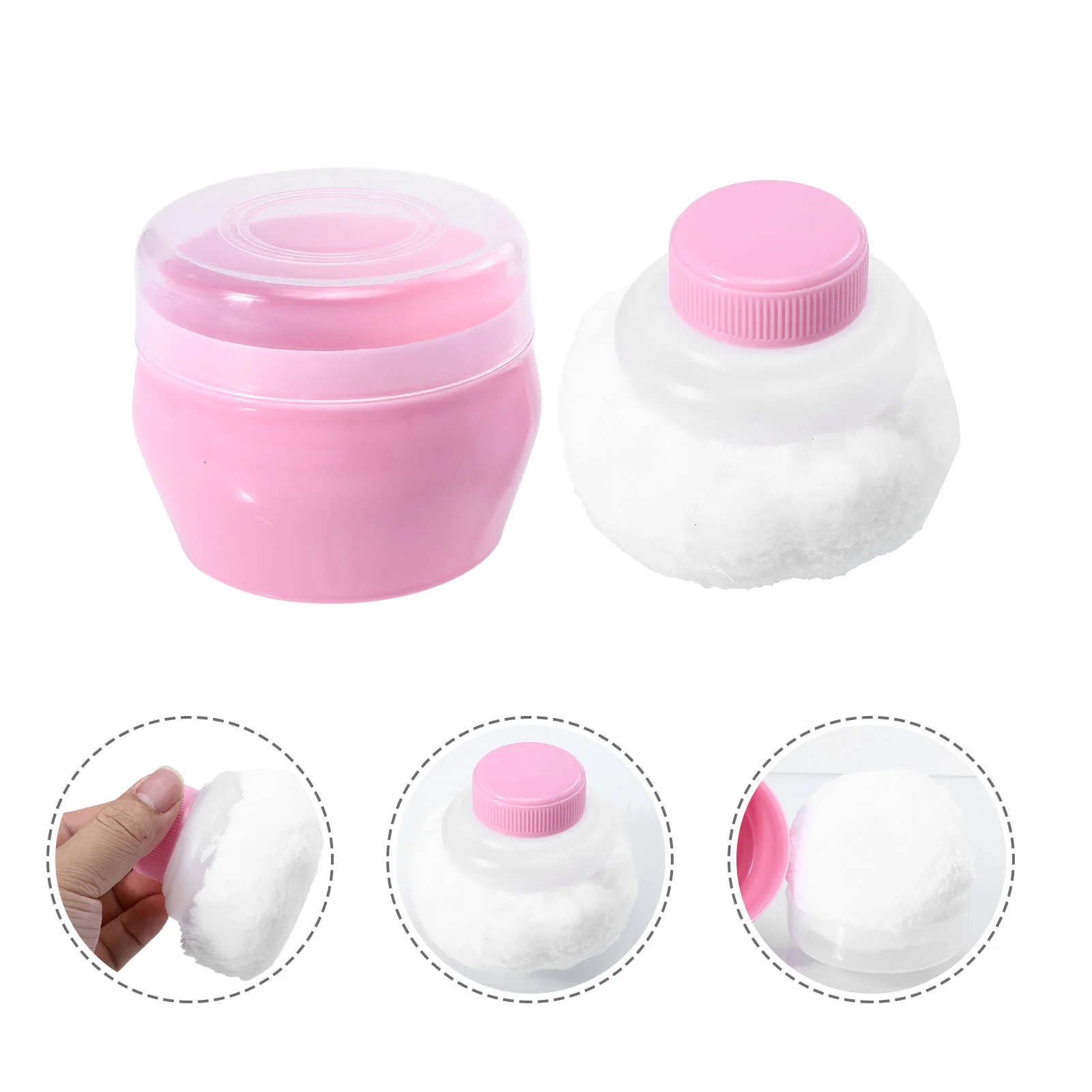 2 Sets Baby Powder Puff Talcum Fluff Makeup Sponges Portable Infant Plush Handle Easy Application After Bath Even Smoothly