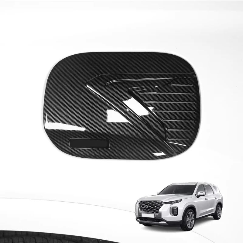 

For Hyundai Palisade 2019-2024 Fuel Tank Cap Carbon Fiber Exterior Decoration Fuel Tank Protective Cover Car Accessories Tools