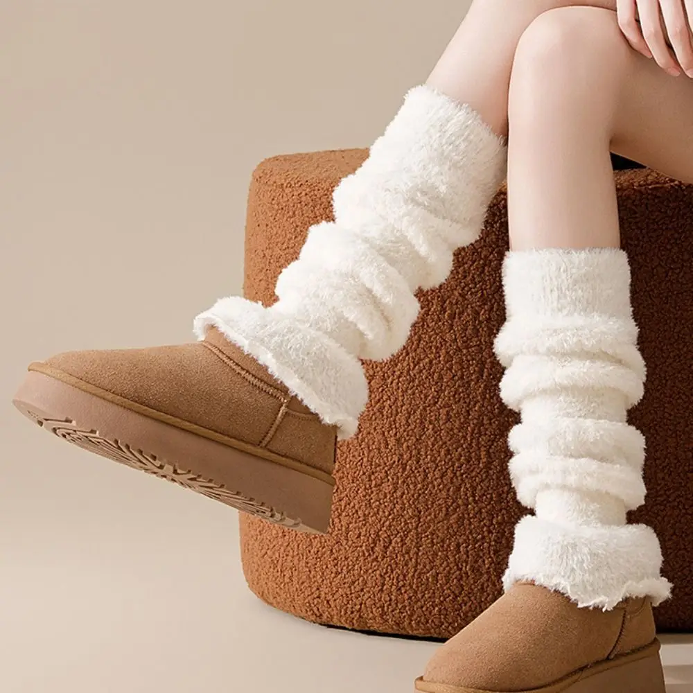 العصرية Y2K المرجان الصوف غطاء للقدم الحلو الدافئة المرأة تدفئة الساق تنفس مريحة منتصف جوارب أنبوبية طالب #5