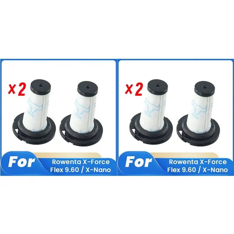 B62B-4 Pcs ZR009010 Filter For Rowenta X-Force Flex 9.60 / X-Nano Sweeping Robot Accessories Filter Cleaner Parts Replacement