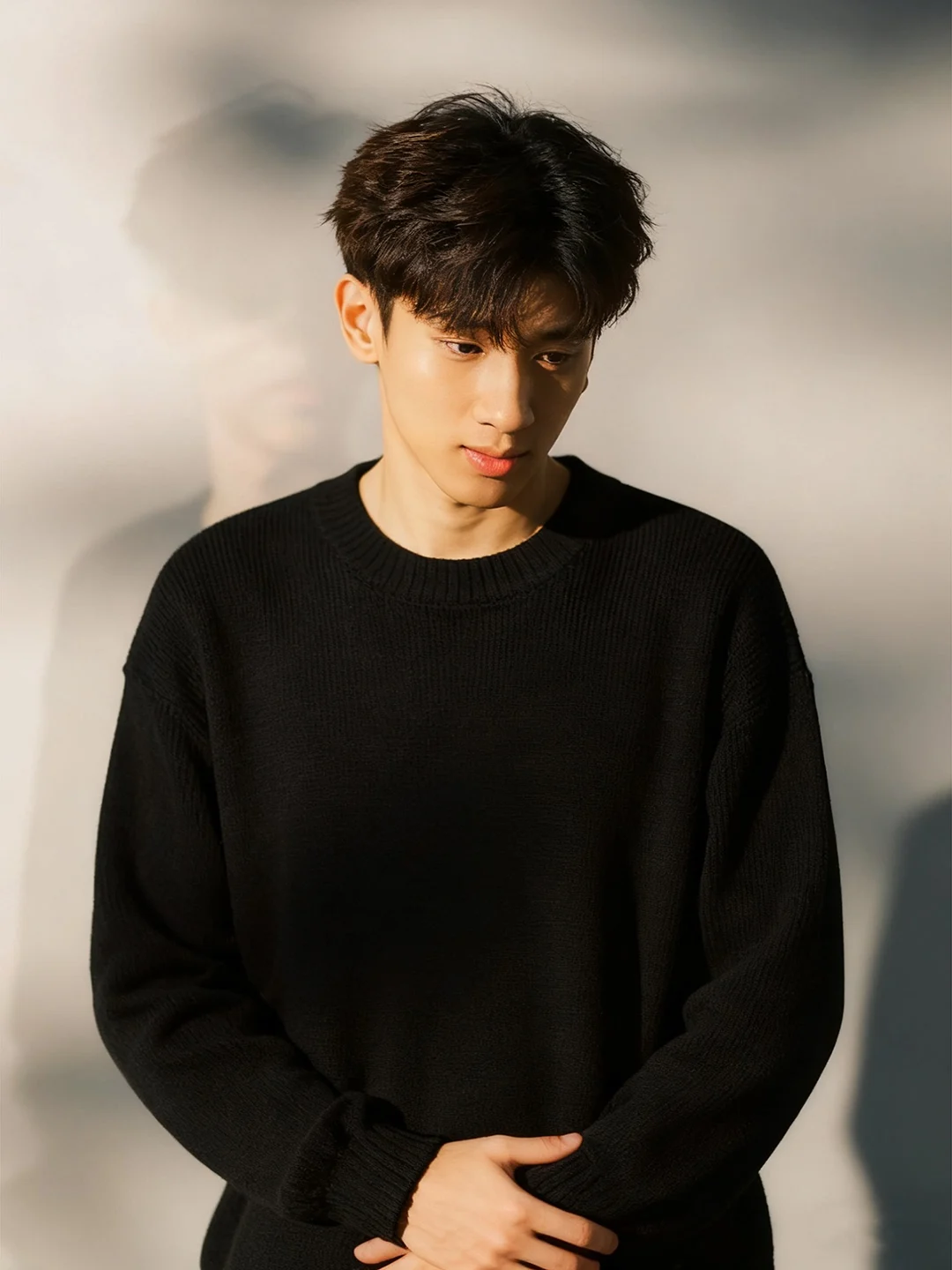 

Bla Knitted Sweater round Ne Inner Wear for Men Youth Sle Winter Warm Fce Lined Cleanfit Faion Korean Lazy Sle