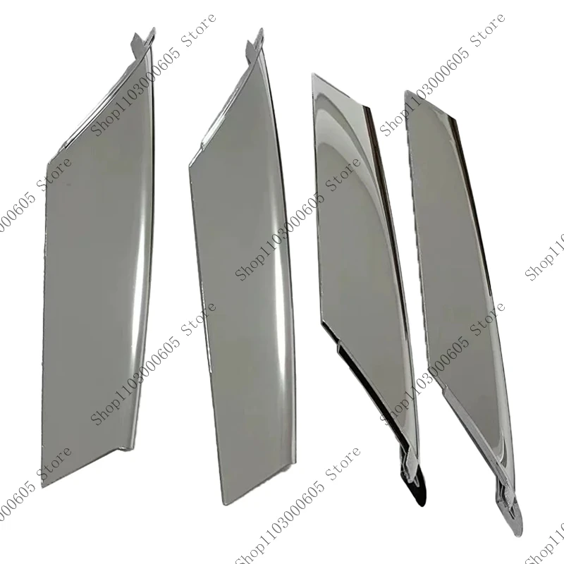 For Tesla Model S 2016-2021 Bright Strip Decorative Plate For Fog Lamp Frame Of Automobile Front Bumper Electroplated Black
