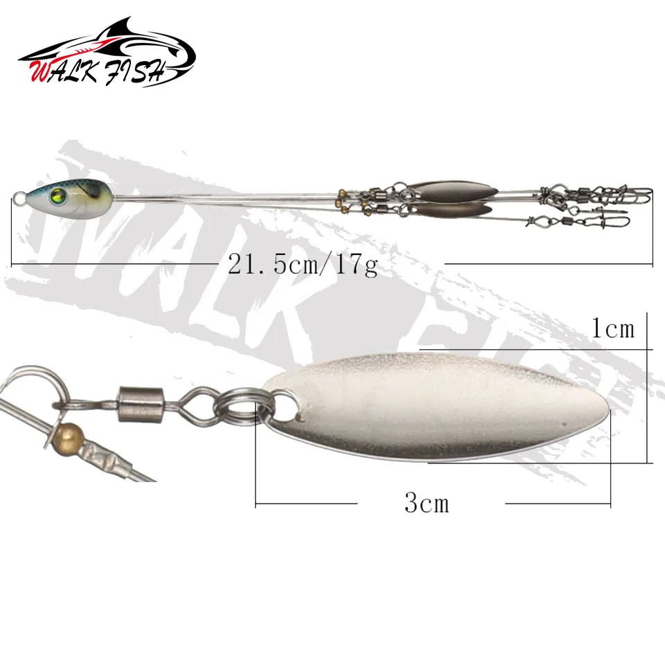 WALK FISH Umbrella Fishing Lure Rig 5 Arms Alabama Rig Head Swimming Bait Bass with Swivel Snap Connector Minnow Fishing Lure