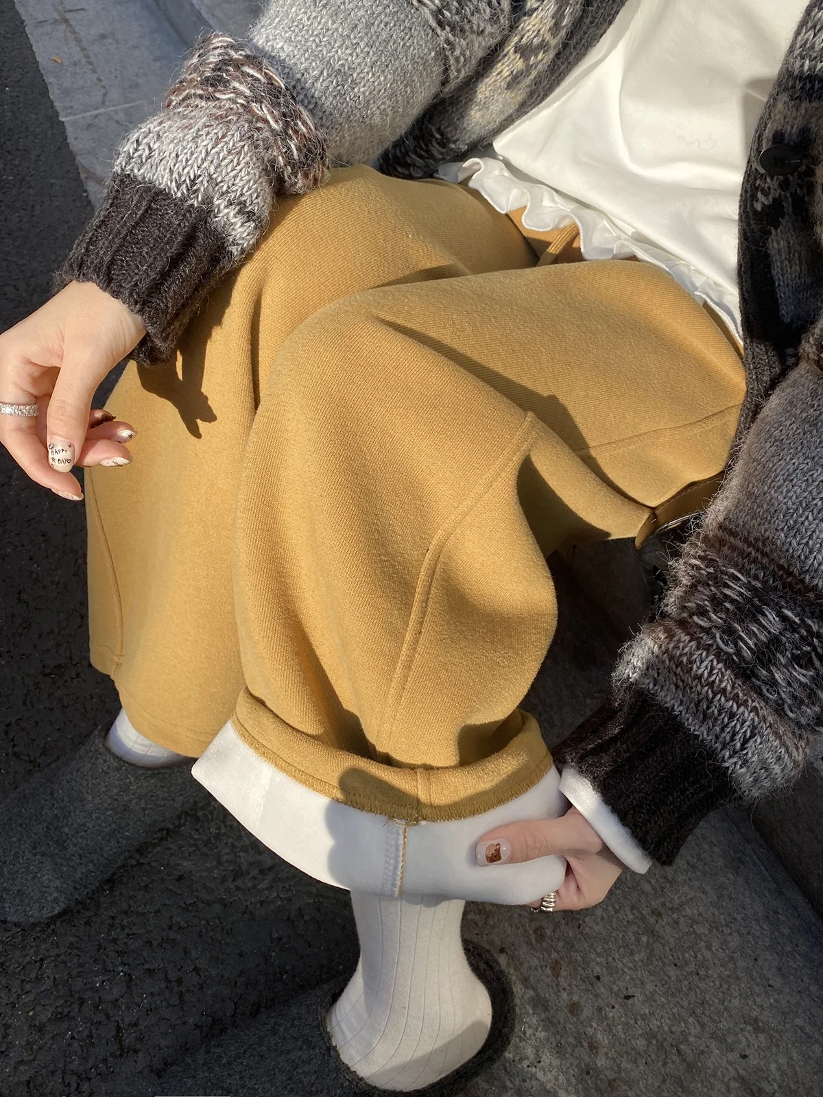 

FEELROOM Утепленные зимние спортивные брюки-джоггеры цвета тыквы, широкие, укороченные, с начесом, для повседневной носки