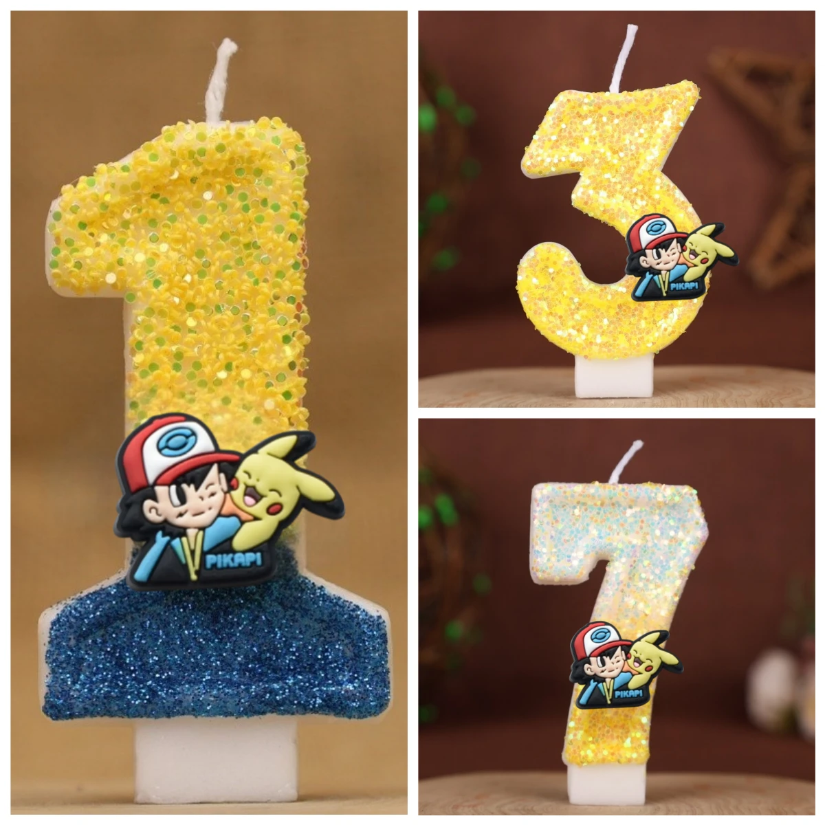 Pokemon Monster Digitale Kerze Kinder Geburtstag Kuchen Dekoration Cartoon Anime Figur Liefert Party Zubehör Weihnachten Geschenke