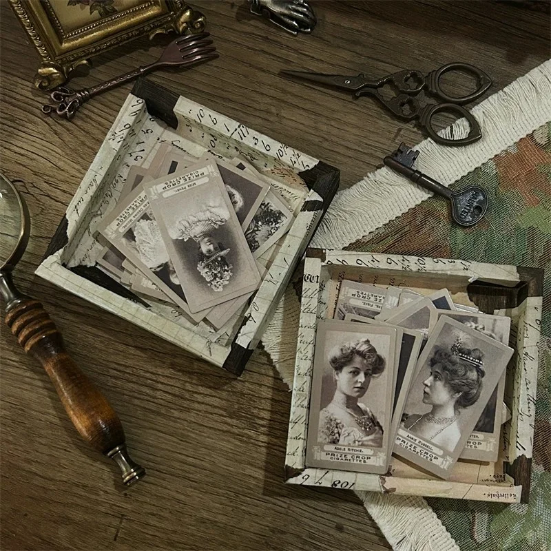 DIY scrapbooking vintage Doll material fabric Character series photo junk journal album happy planner decoration Card board