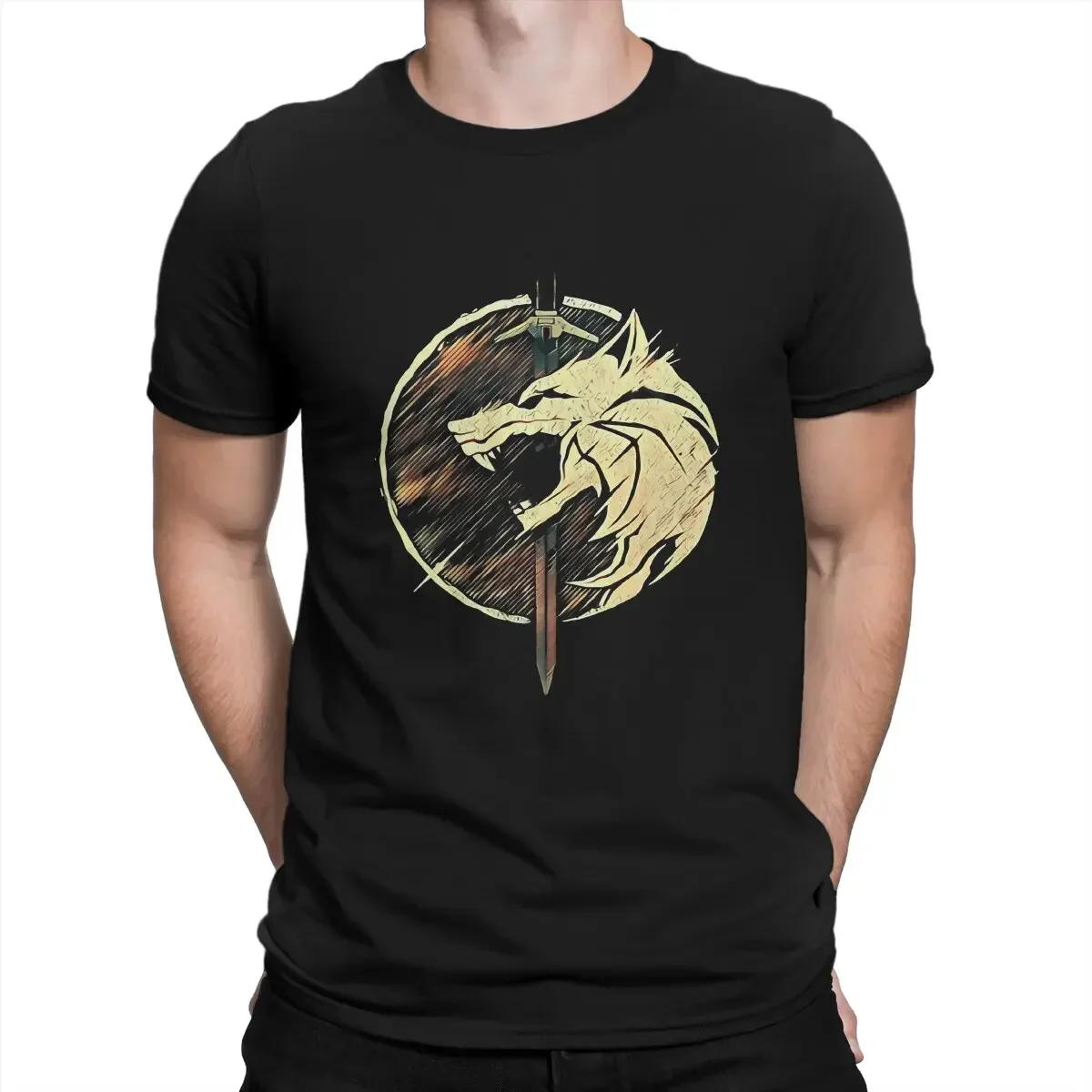 The Cool Witchers Pure Cotton Clothes Funny Short Sleeve Round Neck Tees Men The School of the Wolf  Fantasy T Shirts funny new