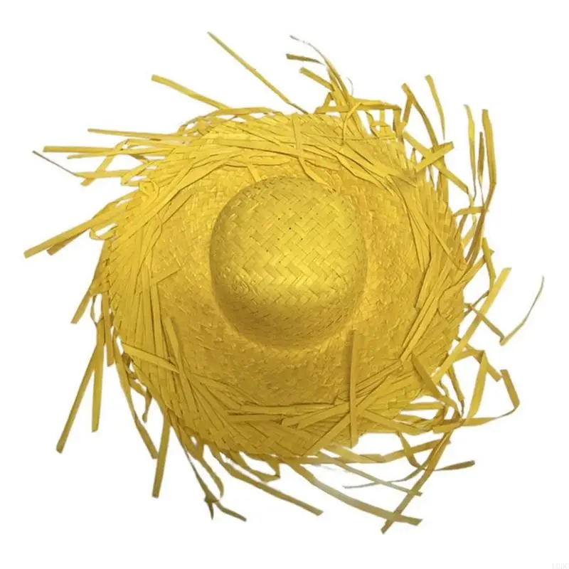 Raffia Straw Sun Hat for Women, Textured Beach Hat with Packable Summer Coverage for Vacation and Garden Wear Y166