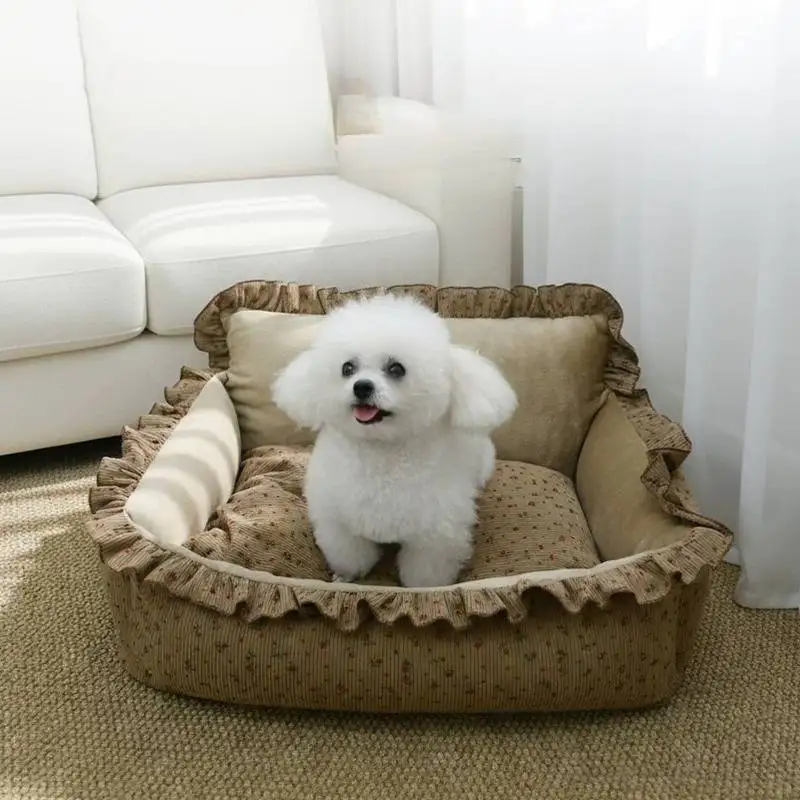 

Frenchie Cotton Dog Kennel Durable Quality Party Indoors Mattress Dog Supplies Modern Designer Camas Para Perros Dog Furniture