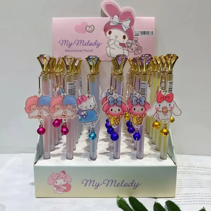 

4Pcs Sanrio Hellokitty Mymelody Cinnamoroll Littletwinstars New Cartoon Automatic Pencil Kawaii Cute Student Pencil Pendant Pen