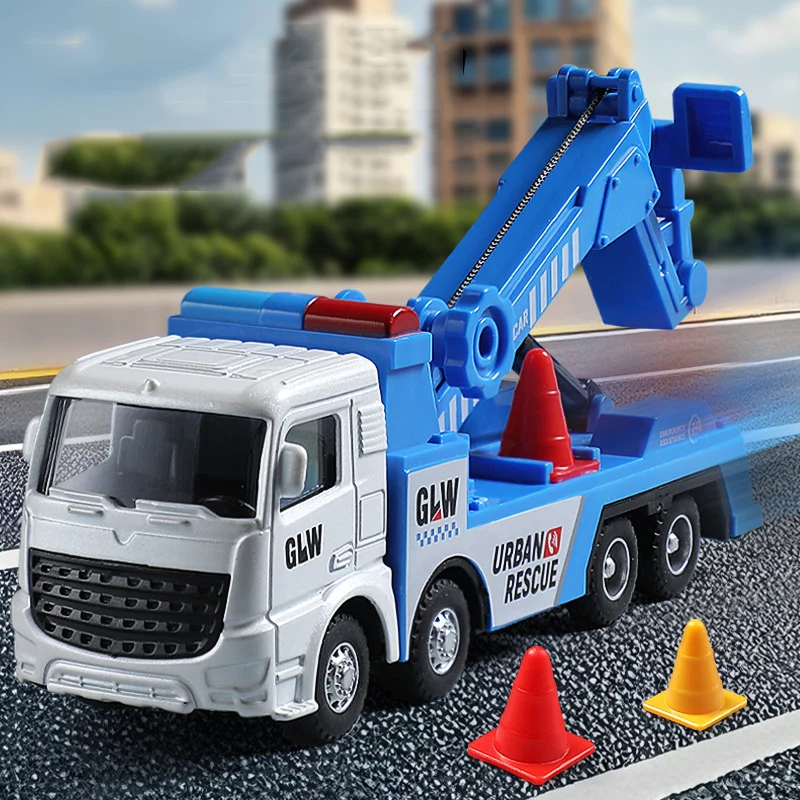 

1:55 Diecast City Rescue Car Construction Truck Alloy+Plastic Play Vehicle Diecast Model Inertial Toys for Children Collection