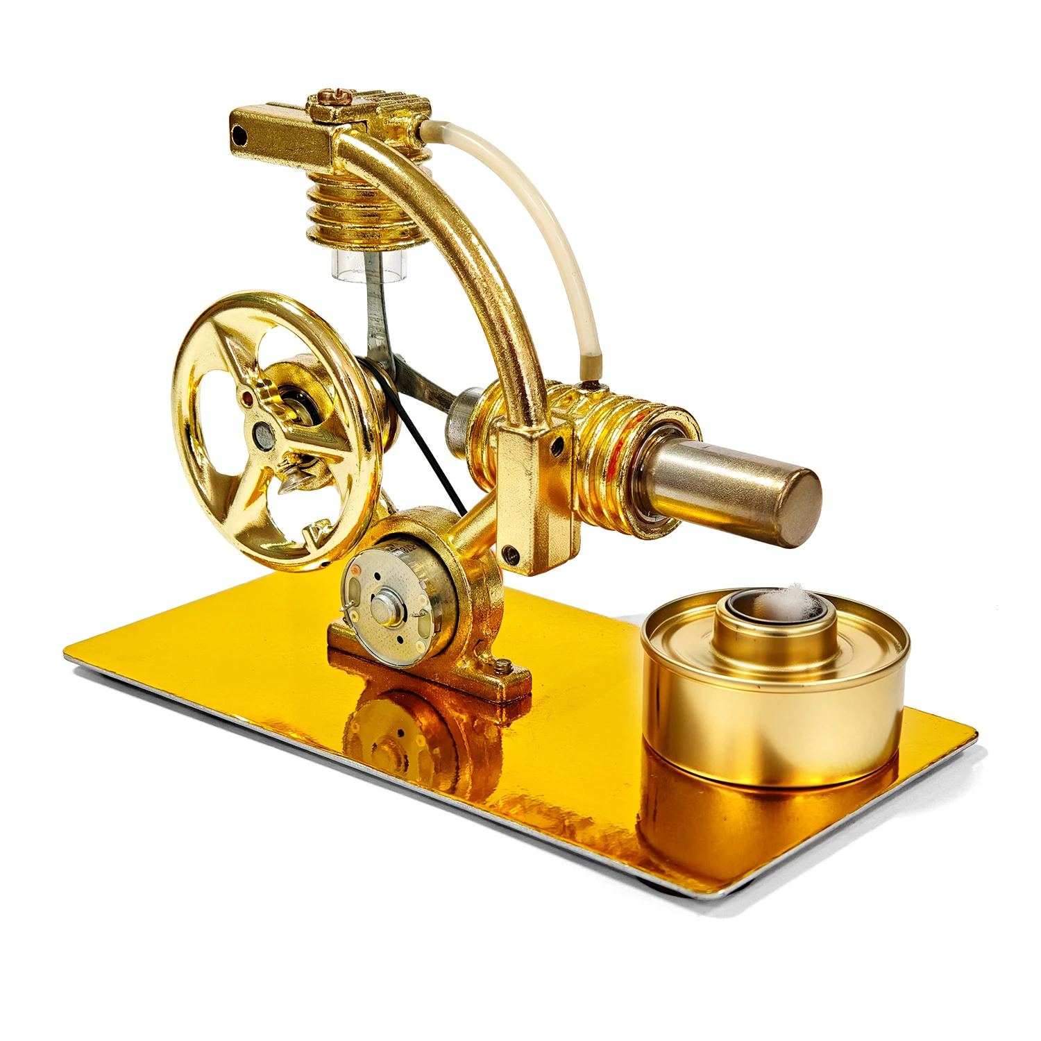 Science Learning Mini Hot Air Stirling Engine Motor Model Realistic Heavy Duty Metal Desktop Ornament For Educational Toy Gift