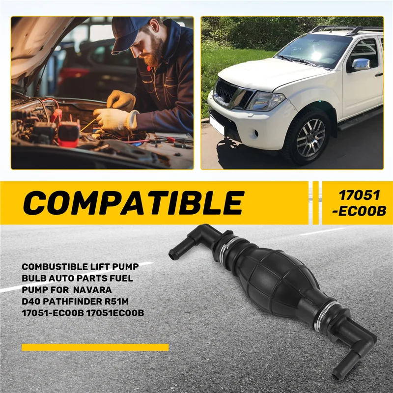 A09E-Combustible Lift Pump Bulb Auto Parts Fuel Pump For Nissan Navara D40 Pathfinder R51M 17051-EC00B 17051EC00B