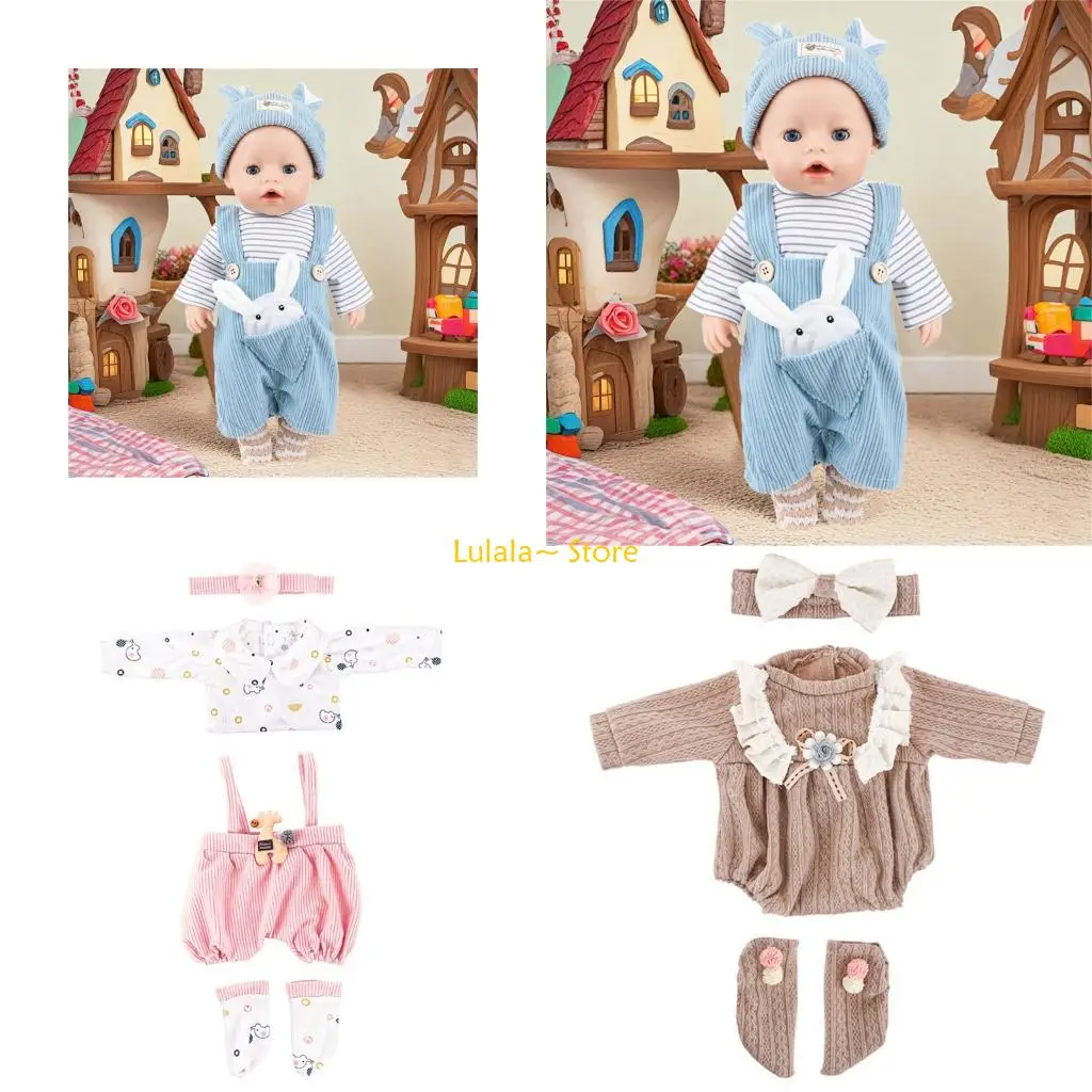 Y4QA Muñeca 18 pulgadas Invierno ropa Autumh Fashion Collection Dolling Wachingup Ropa para actividad 43