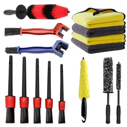 Universal Car Wheel Wash Brush Set Car Tire Rim Cleaning Tools Motorcycle Wheel Wash Brush Auto Detailing Washing Accessories