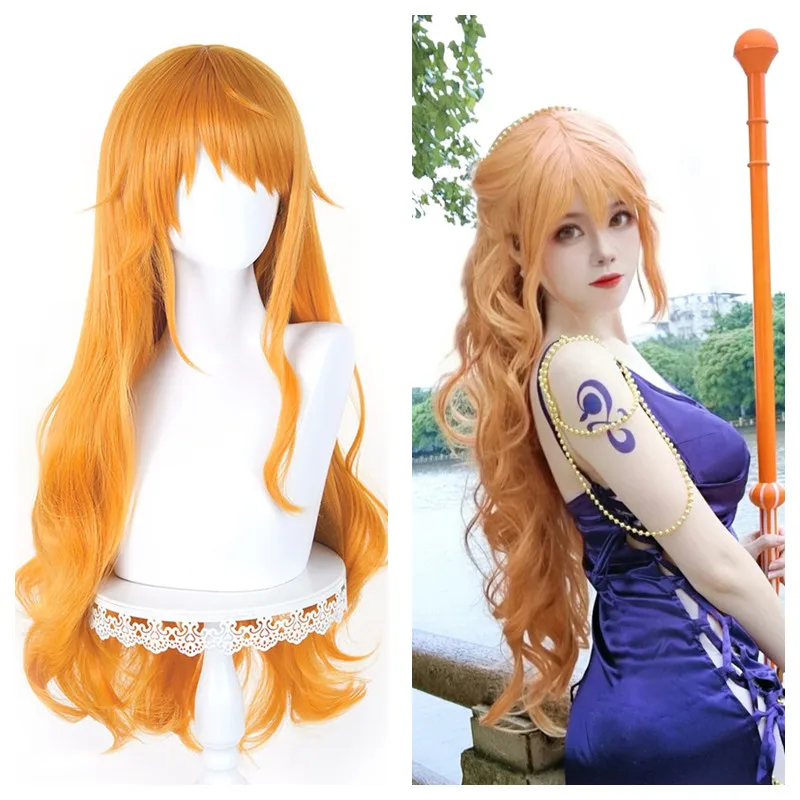 Already Styled Nami Cos Wigs Long Wavy Curly Women Girls Halloween Party Cosplay Costume Wig Anime Boys Anime