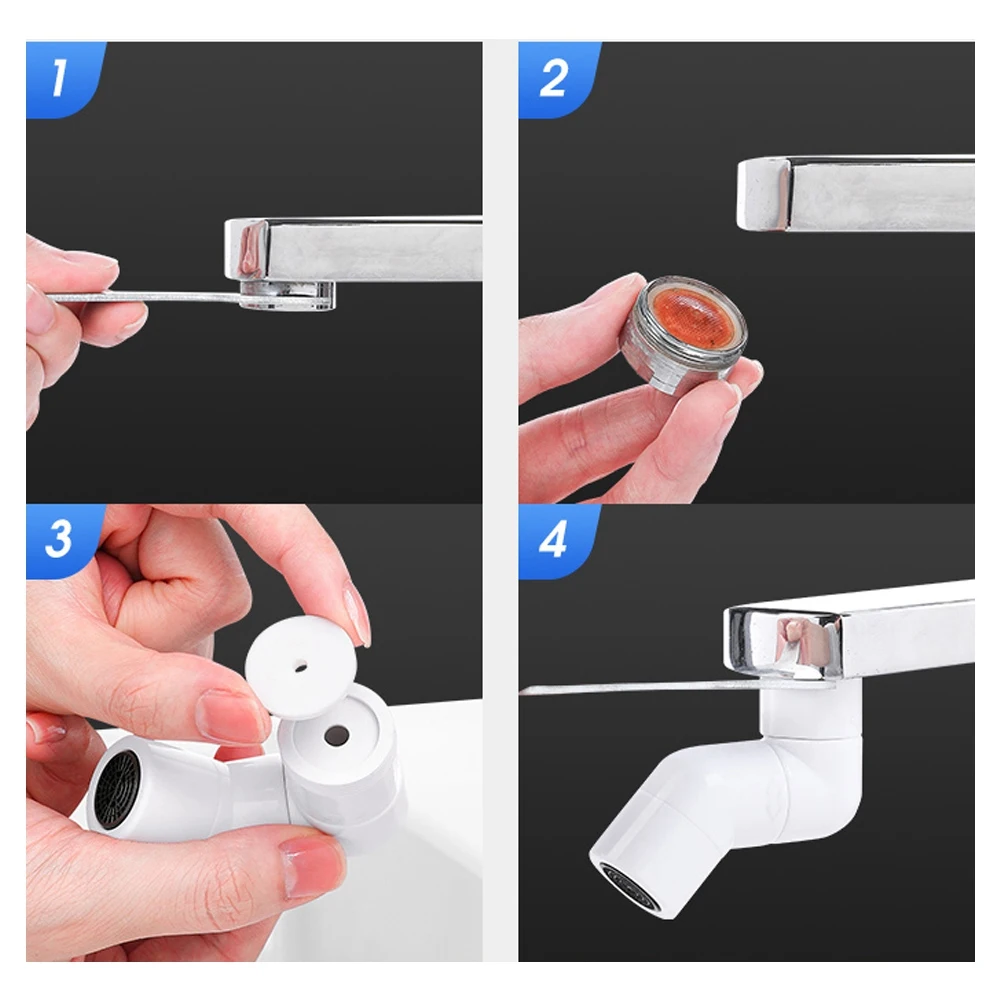 

A59Z-Rotating Kitchen Faucet Extender Water Saving Tap Nozzle Adapter Universal Splash Filter Bathroom Sink Accessories