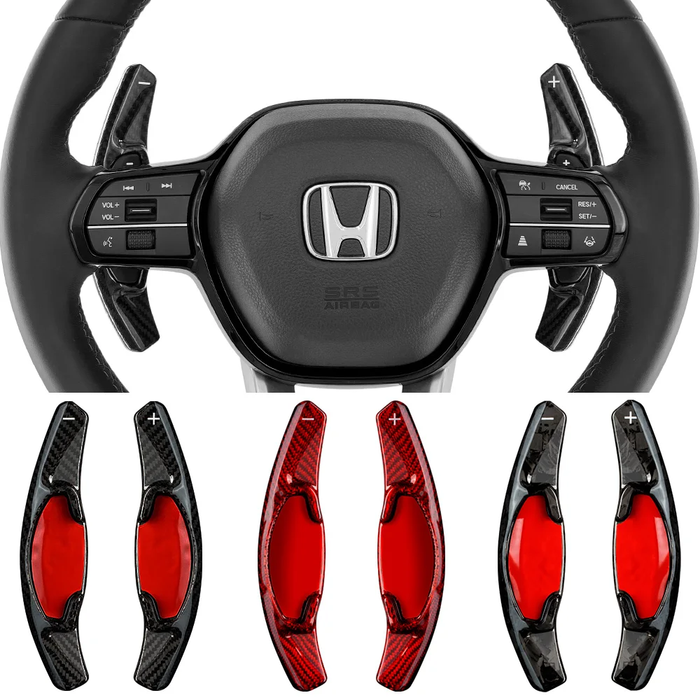 For Honda Civic 2022 RS Sport Touring 2023 CR-V Pilot Acura Integra Carbon Fiber Car Steering Wheel Paddle Shift Extend Stickers