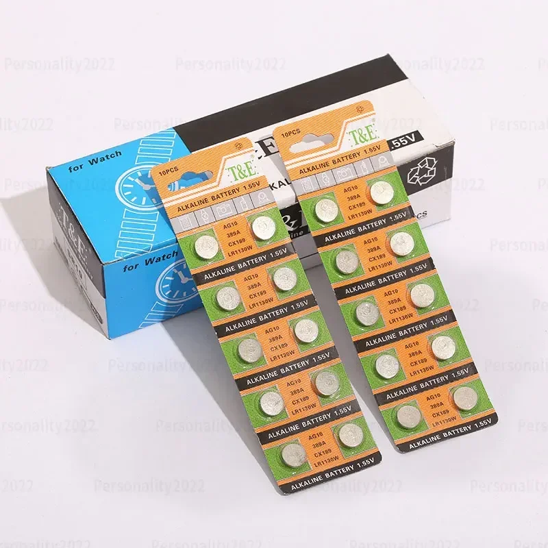 10-100pcs AG10 LR1130 Button Cell 1.5V Alkaline Batteries SR54 389 189 SR1130 389A LR54  for Remote Control Clock Watch Battery