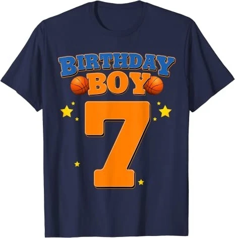 7th 11th Birthday Boys Shirts Basketball 7,11Years Old Kids Gift Tee Tops Basketball-Fans Clothes Autumn and winter innerwear