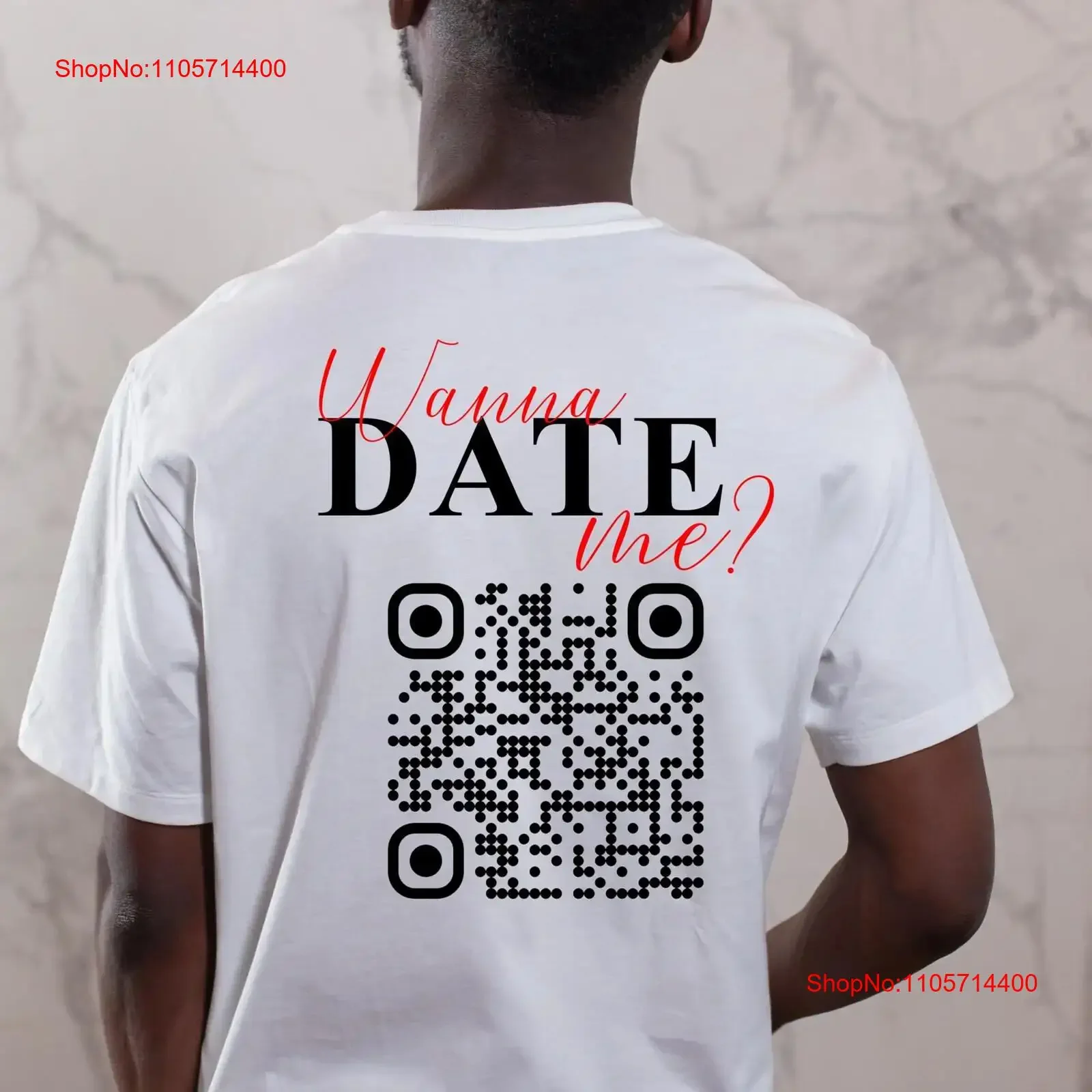 Wanna Date Me QR Code T Shirt I Personalized Malle Party Drink Individual Funny for Him and Her vintage Washed fashion Stylish