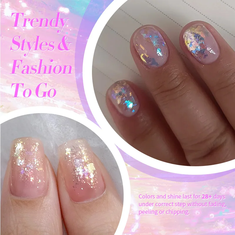 BORN PRETTY 10ml Sequins Gel Nail Polish Holographic Glitter Ultra Shine Semi Permanent Soak Off UV Gel Nail Art Varnish