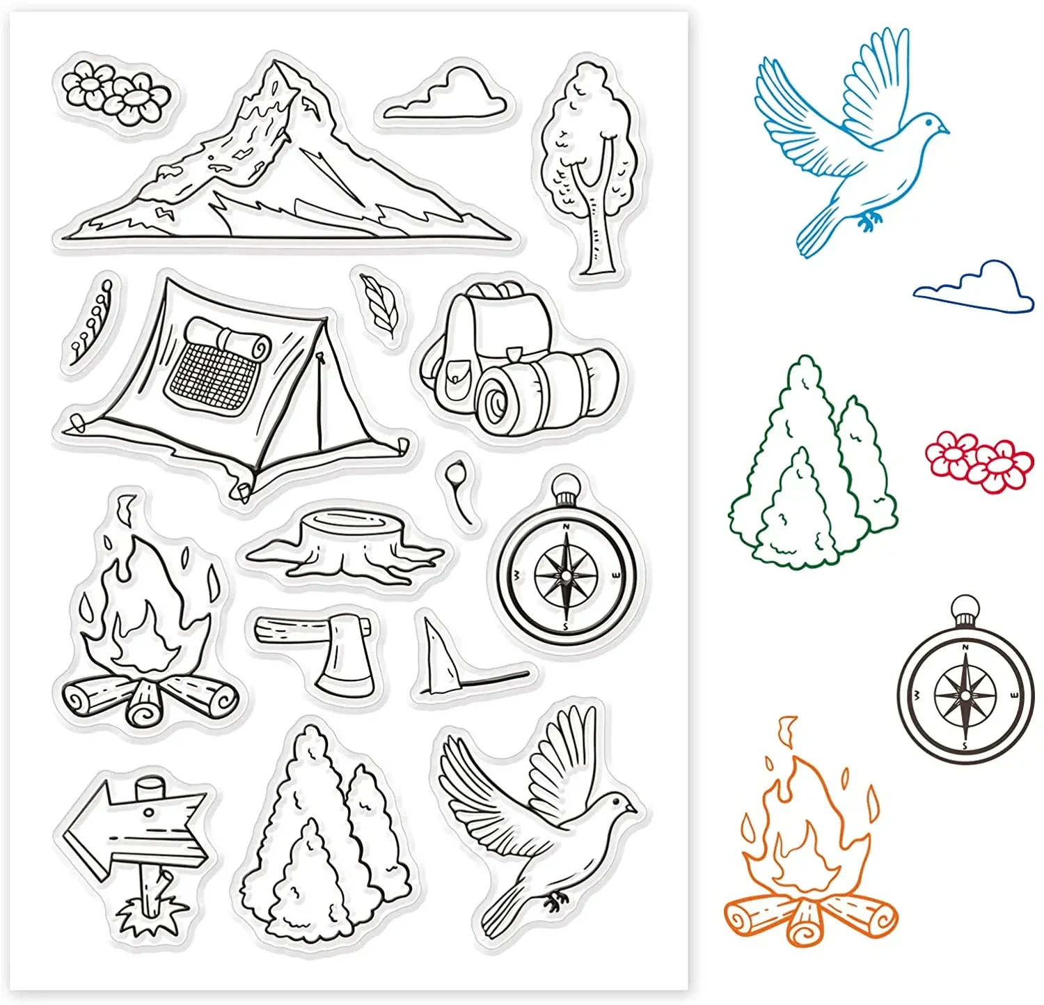 1PC Camping Adventure Barbecue Clear Stamps Silicone Stamp Transparent Stamp for Card Making Decoration and DIY Scrapbooking