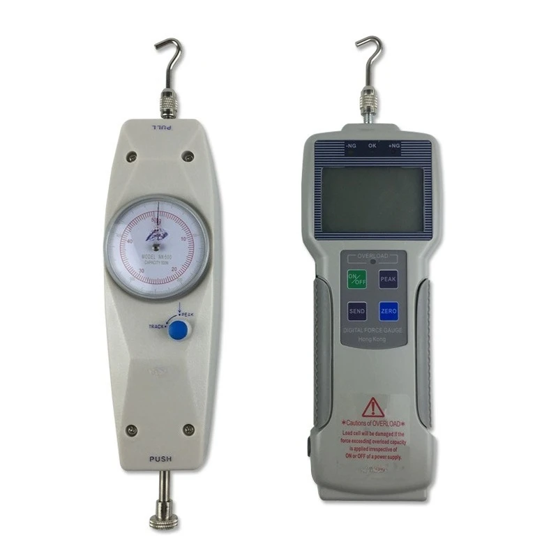 حامل مقياس القوة الأفقية المكرنك يدويًا - رف حلزوني HLA، جهاز اختبار الدفع والسحب 500N/50KG