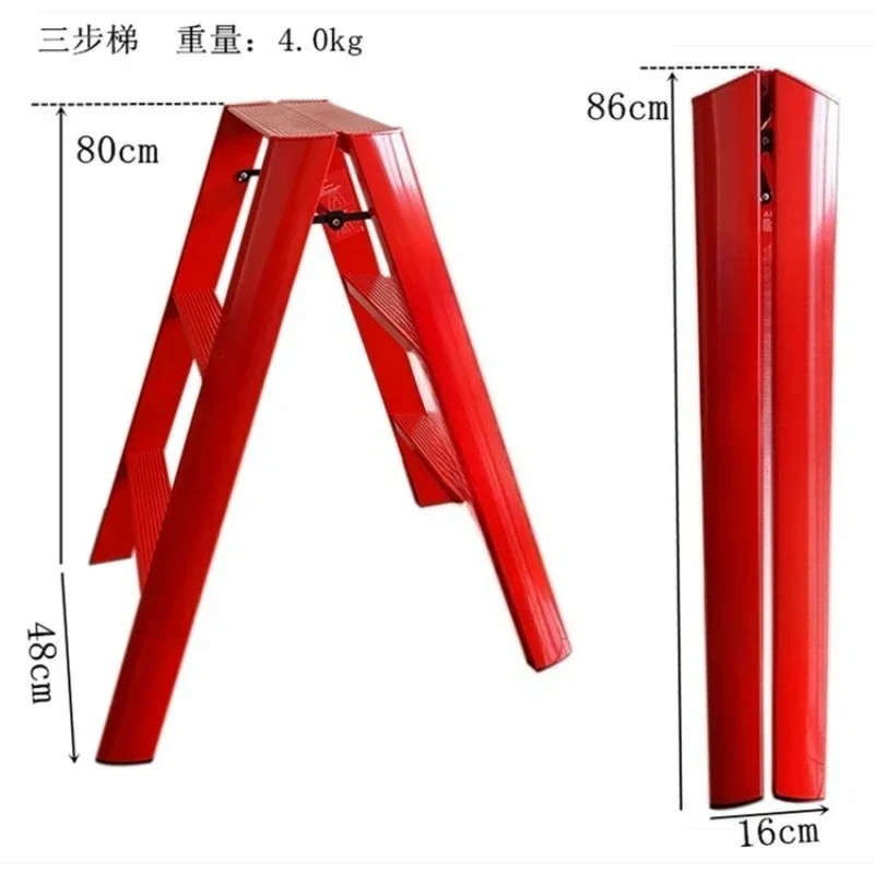 3-Step Folding Telescopic Ladder Aluminum Alloy Herringbone Step Stool for Home Use Multifunctional Extension Ladder