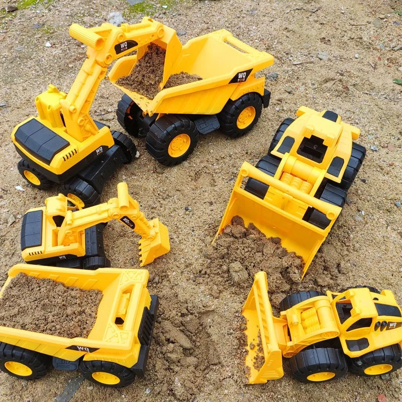 Large Engineering Vehicle Simulation Excavator Bulldozer Load Car Children's Toy Inertial Sliding Beach Toy Vehicle Gift for Kid