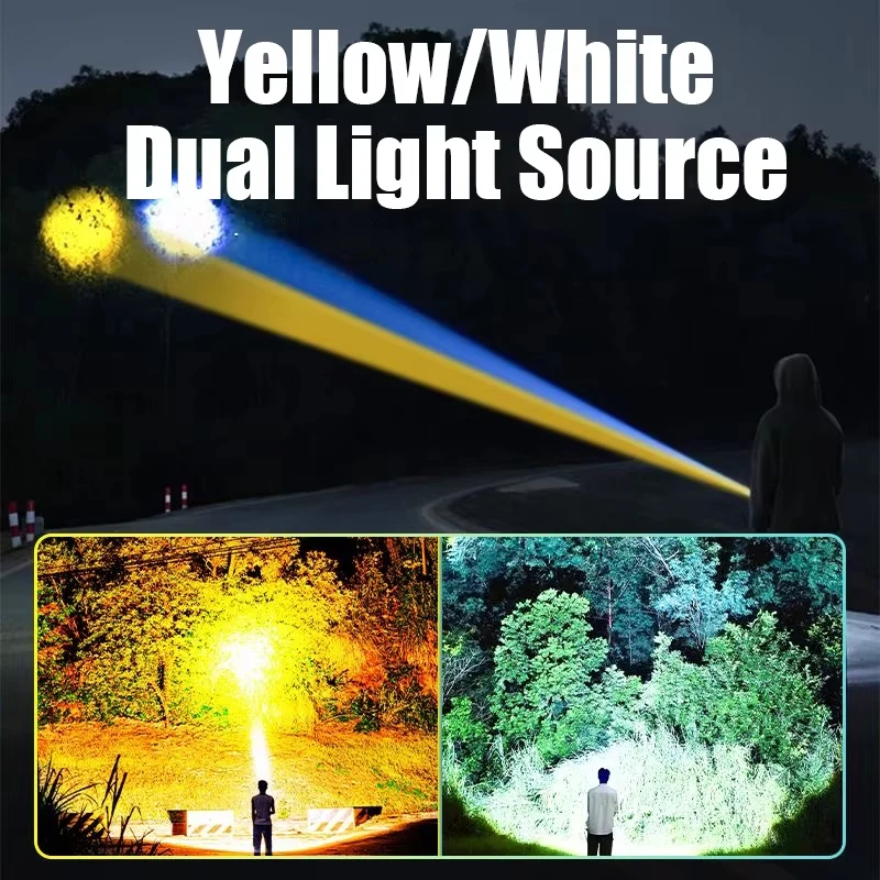

500000000LM Ultra Bright LED Flashlights Powerful Rechargeable Torch 5000M Tactical Torch Outdoor Portable Light Camping Lantern