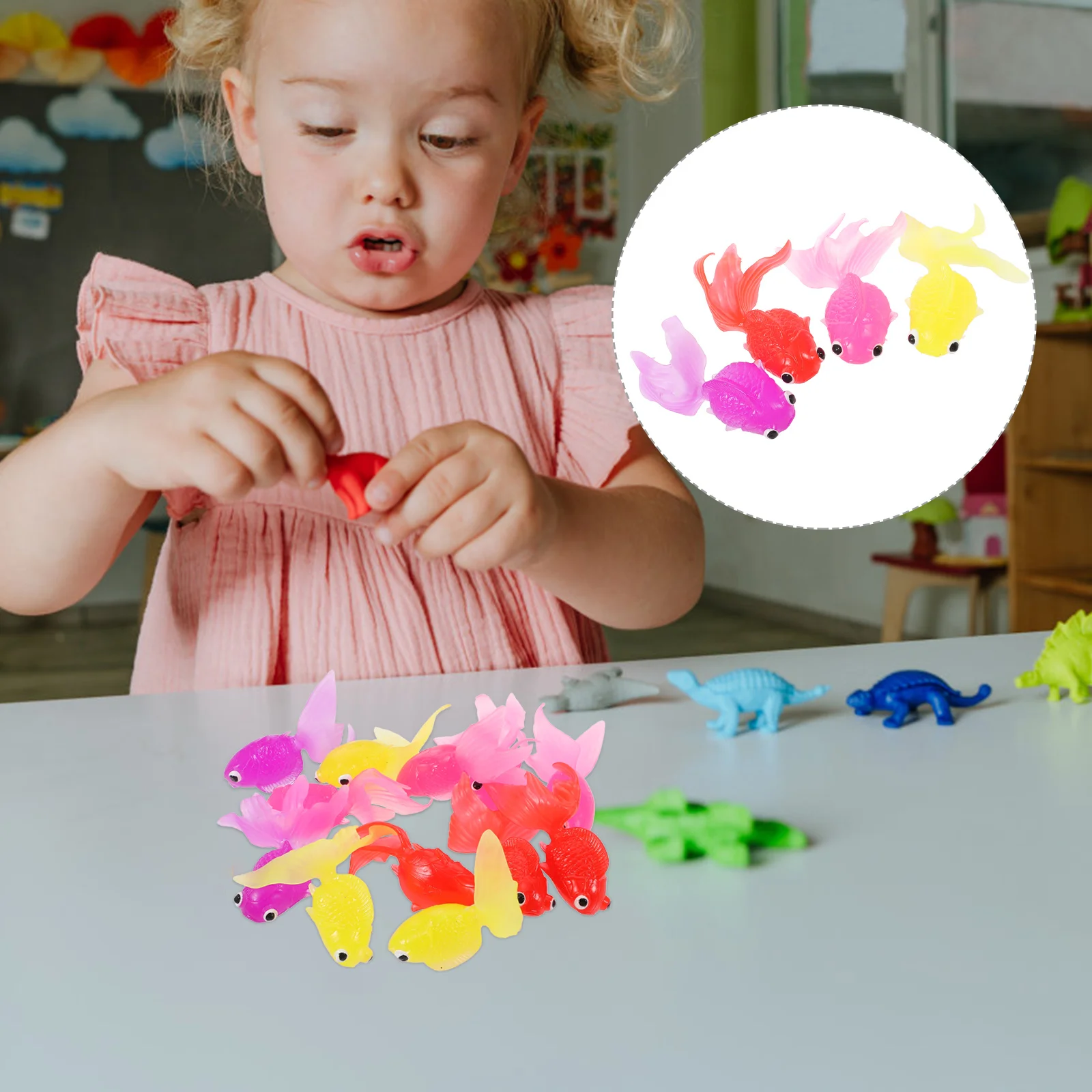 12pcs Realistic Simulation Goldfish Tpr Figure Set For Kids Party Favors Gift Collection Decor Animal Handheld Figures