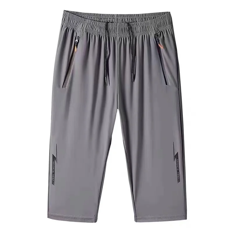 

Men's Spor Casual Loose Qui Dry Thin Breathable Ice Silk Seven-Foot Running Fitn orts Summer Lightweight Pants