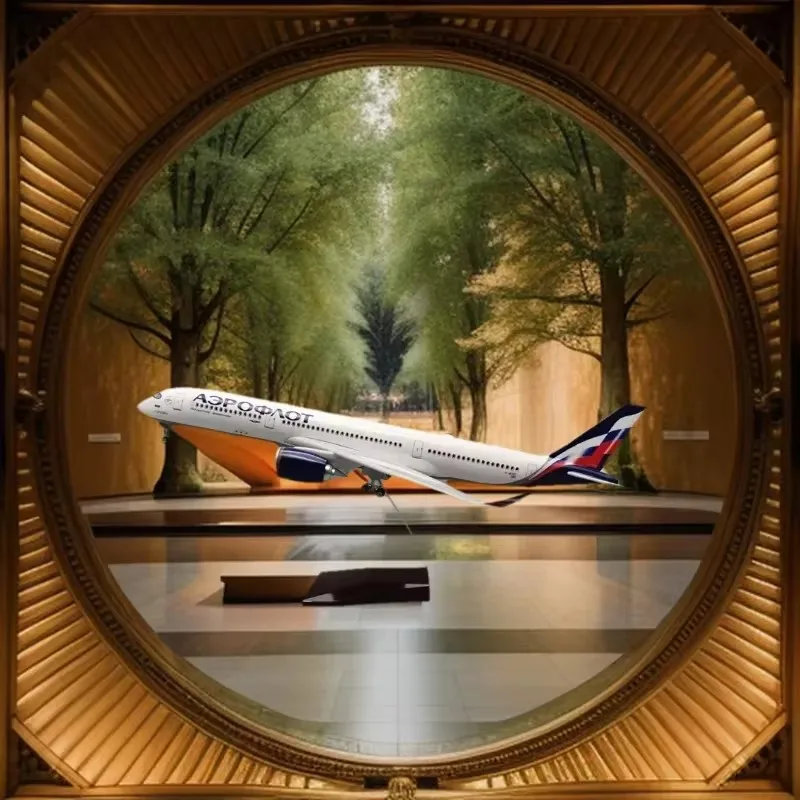 

New 1/142 Airplane Airbus A350 Aeroflot Russian Airlines Model W Light and Wheel Resin Plane Collection Display Toys Gifts Fan