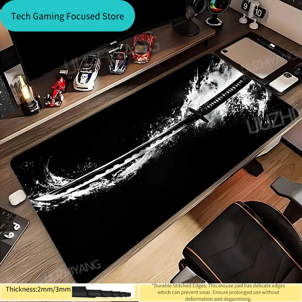 

Japanese samurai sword Mouse Pad Gamer MousePads Laptop Keyboard Mousemat XXL Large Mousepad Gaming Non-slip PC Office Desk Mats