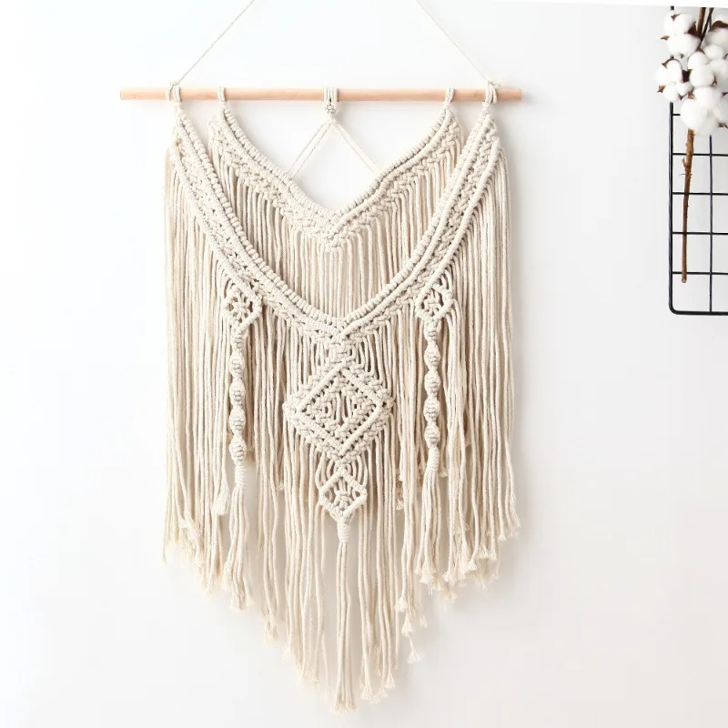 1 PC Nordic Bohemian Style Handcrafted Woven Tapestry Fabric Panel with Decorative Fringe Electrical Meter Box Concealment Decor