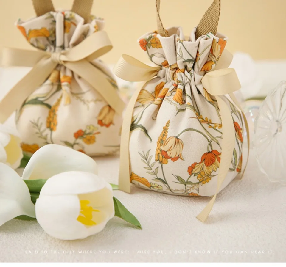 10/20/30Pcs Neue Weihnachten Süßigkeiten Taschen Tragbare Leinwand Geschenk Tasche Party Hochzeit Goodie Verpackung Box Rot handheld Geschenk Lagerung Taschen – Detail 4