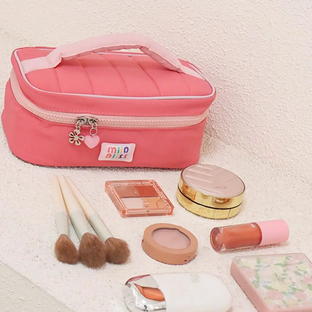 

Small Fresh Macaron Cosmetic Bag Portable Large Capacity Travel Cosmetic Handbag Contrast Color Girl Series Storage Handbag
