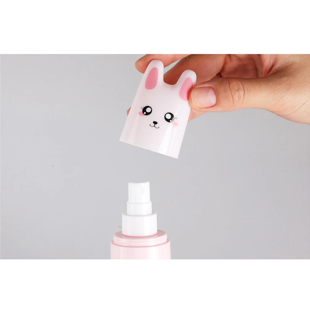 

2Pcs 70ml Cat Pattern Portable Liquid Dispensing Subpackaging Bottle Refillable Plastic Fine Mist Sprayer Set Pink