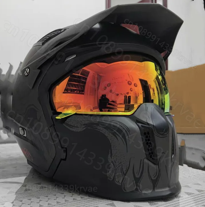 

For MT Street Fighter Helmet Built-in Lenses Original Accessories REVO Red Day and Night Night Vision Gold Lenses Color