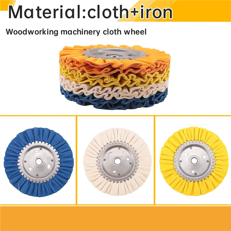 ABXF-Airway 研磨ホイールキット、アングルグラインダー用木工機械布ホイール、直径 8 インチ、4 個