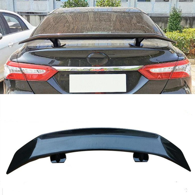 For Universal CAR Spoiler Wing NEW Toyota Camry Corolla Vios ABS Plastic Trunk Tail FIN Accessories Refit Black Body Kit 2000-21