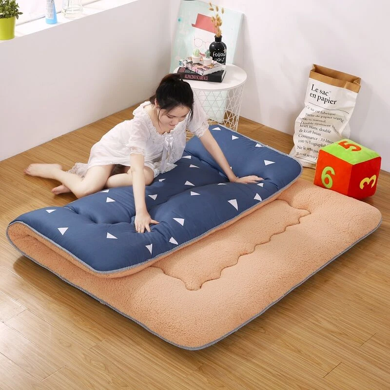 Winter thick warm cotton mattress upholstery high quality household pad quilt tatami floor 8cm mattress lamb cashmere mat