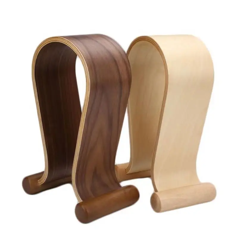 

Wood Headphone Stand Walnut Finish Headset Holder for Desk Wooden Gaming Headphones Stand Fancy Headphone Collection