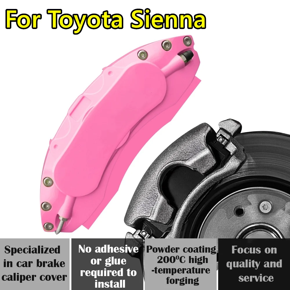 For Toyota Sienna Car Brake Caliper Cover Aluminum Alloy Metal Kit Fit 2.5L 2.7L 3.5L 3.3 3.3XLE 2005 2011 2015 2021 2023 2024