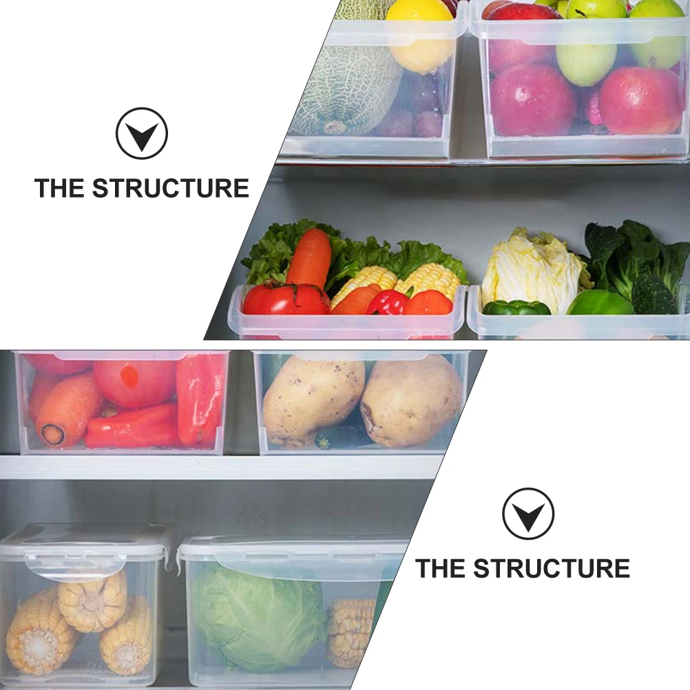 

3pcs Drawer Fridge Fruit Box Refrigerator Storage Box Fridge Container Case Holder PP Material Freezer Organizer