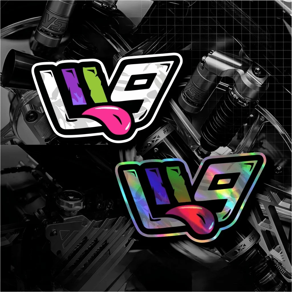 W9 Holographic Graffiti Motorcycle Sticker Waterproof UV Vinyl Decal for Front Helmet Body