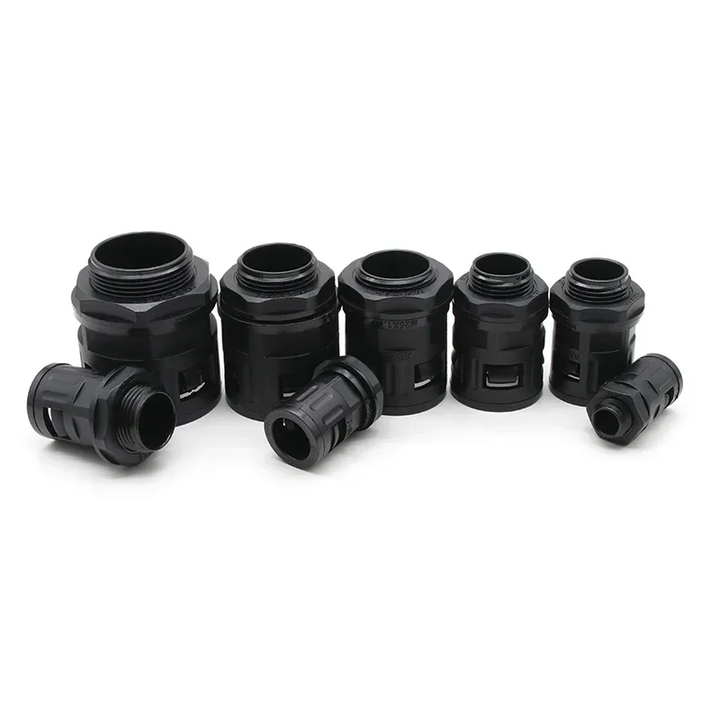 Plastic Corrugated Pipe End Fittings Connector AD10 AD13 AD15.8 AD18.5 AD21.2 AD25 AD28.5 AD34.5 Split Loom Tube Nylon Joint