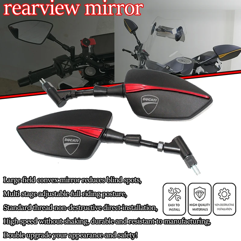 Motorcycle Side Rear View Rearview Mirrors For Ducati Monster 821 696 795 797 Multistrada 950 1100 1260 1200