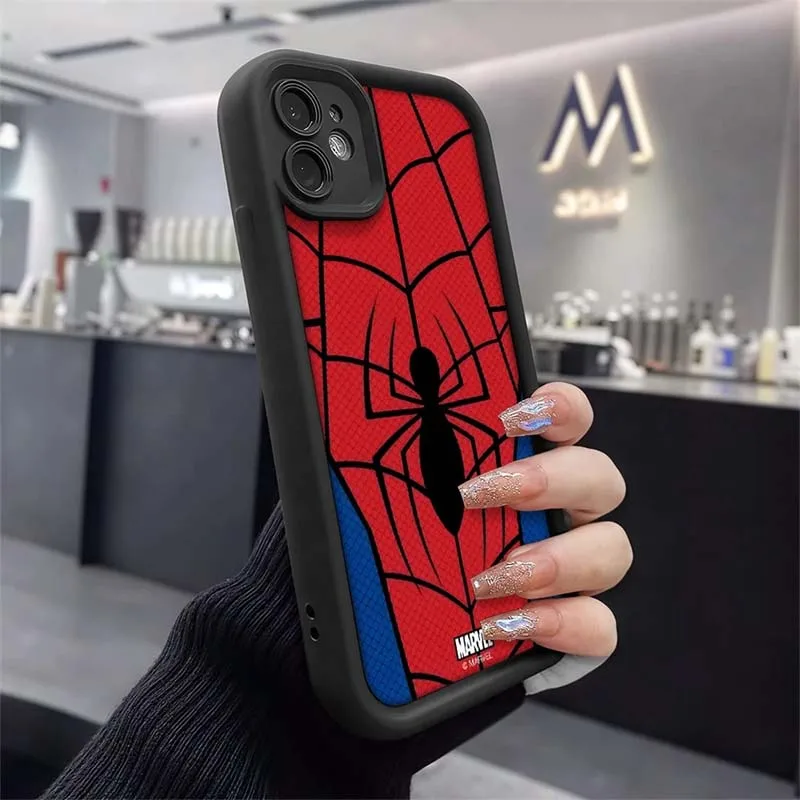 Hülle für iPhone 17 14 15 16 Pro Max Plus 16E 12 13 Mini 17 Air Cool Print Marvel Spider Man Eyes Silikon Niedliche Schutzhülle